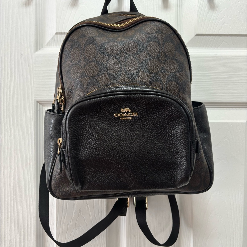 Coach L2022-5671 Court Backpack in Signature Canvas & Pebbled Leather BNOT